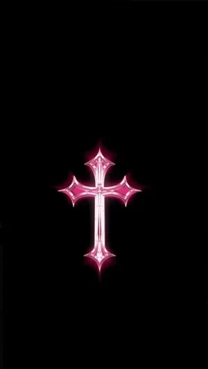A Luminous Cute Girly Cross Wallpaper