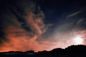 A Luminous Pink Night Sky Wallpaper