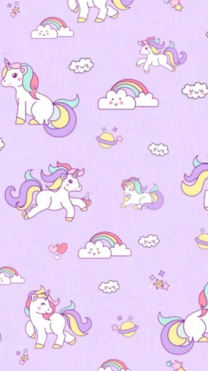 A Magical Pastel Unicorn Wallpaper