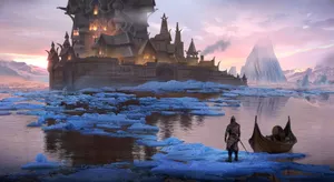 A Majestic Castle Standing Proudly Overlooking The Wild Sea Wallpaper