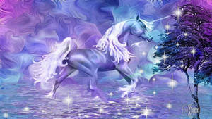 A Majestic Purple Unicorn Wallpaper