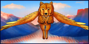 A Majestic Winged Wolf Wallpaper
