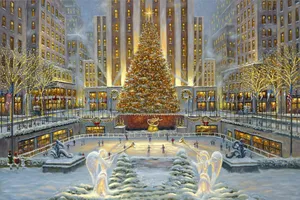 A Majestic Winter View Of The Christmas Season. Wallpaper