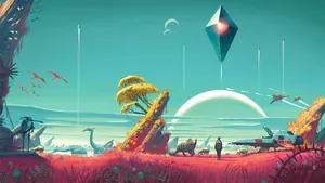 A Man Boldly Exploring The Uncharted Universe Wallpaper