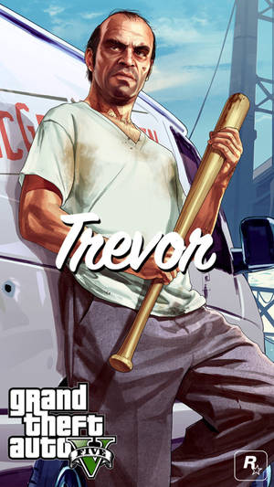 A Man Holding A Baseball Bat In Front Of A Van Wallpaper