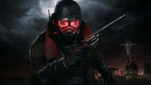 A Man Holding A Gun In The Dark Wallpaper