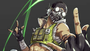 A Man In A Mask And Green Gear Wallpaper