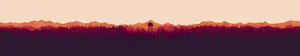 A Man Is Standing In The Mountains With A Red And Orange Background Wallpaper