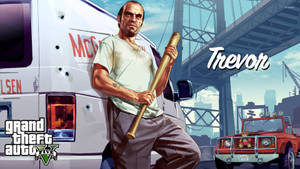 A Man With A Baseball Bat Is Standing Next To A Truck Wallpaper