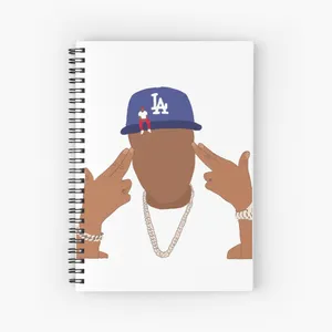 A Man With A Baseball Cap And A Baseball Hat Spiral Notebook Wallpaper