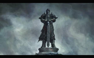 A Medieval Fantasy Knight Monument Wallpaper