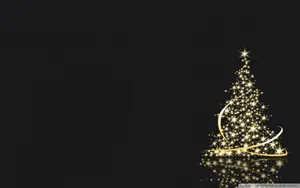 A Merry Christmas With A Black Christmas Tree Wallpaper