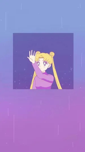 A Mesmerizing, Dreamy Purple Aesthetic With Anime Characters Wallpaper