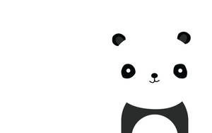 A Minimal Black & White Panda Wallpaper