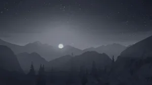 A Minimalist View Of A Mountain Wallpaper