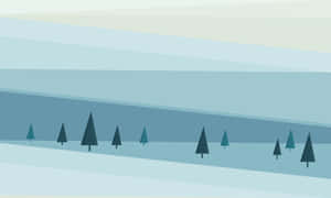 A Minimalist Winter Scene Wallpaper