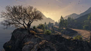 A Modern Day View Of Downtown Los Santos Wallpaper