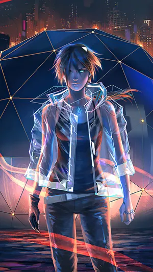 A Mysterious, Dark Anime Boy Stares Off Into The Distance Wallpaper