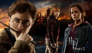 A Mystical Night With Harry Potter In The Foreground Wallpaper