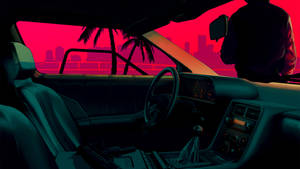 A Neon Blasted Retro Drive Wallpaper