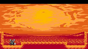 A Nintendo Game With A Sun In The Background Wallpaper