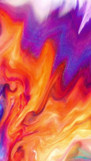 A Painting Of A Colorful Liquid With A Rainbow Of Colors Wallpaper