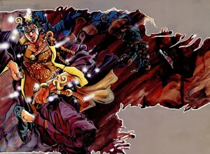 A Painting Of A Woman With A Sword Wallpaper