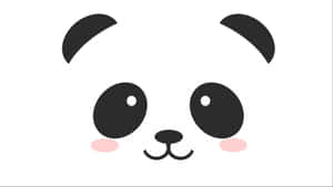 A Panda Bear Face With Black Eyes And Pink Lips Wallpaper