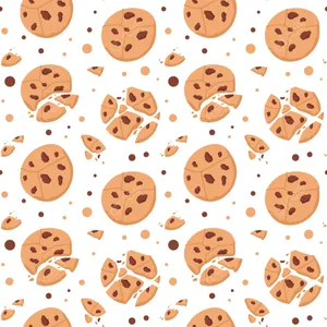 A Pattern Of Cookies On A White Background Wallpaper