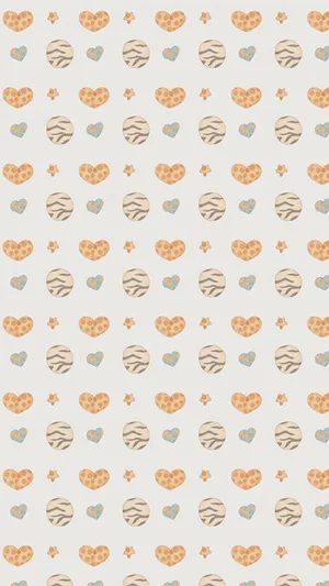 A Pattern Of Orange And Brown Fish On A White Background Wallpaper