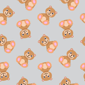 A Pattern Of Teddy Bears On A Gray Background Wallpaper