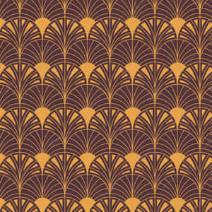 A Pattern With A Fan Design In Brown And Orange Wallpaper