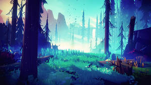 A Peaceful Forest Backdrop In The Popular Video Game Among Trees Wallpaper