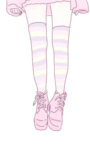 A Peaceful Pastel Pink Anime Aesthetic Wallpaper