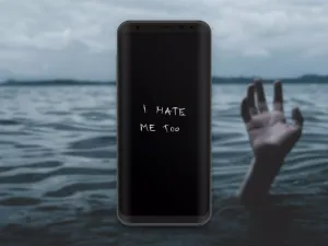 A Phone With The Words I Hate Me To Me On It Wallpaper