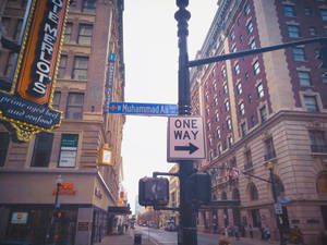 A Picturesque View Down Muhammad Ali Boulevard In Louisville, Kentucky. Wallpaper