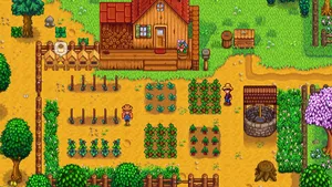A Picturesque View Of The Stardew Valley Farm. Wallpaper