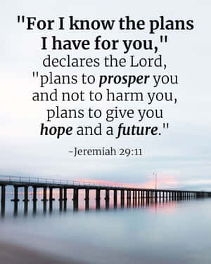 A Pier With A Quote For The Lord's Plans Wallpaper