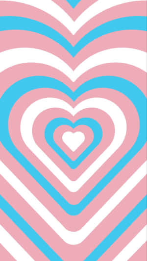 A Pink And Blue Heart Shaped Pattern Wallpaper