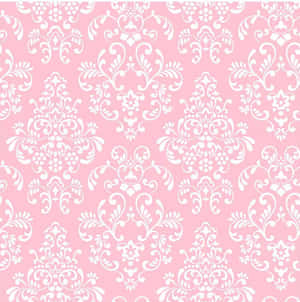 A Pink And White Damask Pattern Wallpaper
