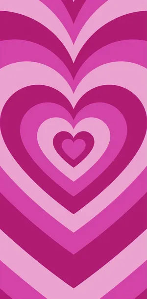 A Pink And White Heart Shaped Pattern Wallpaper