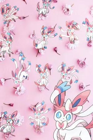 A Pink Background With A Bunch Of Paper Cut Outs Wallpaper