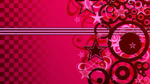 A Pink Background With Stars And Swirls Wallpaper