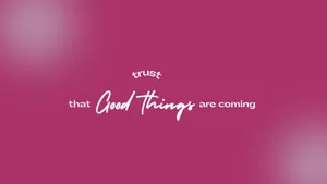 A Pink Background With The Words'that Great Things Are Coming' Wallpaper