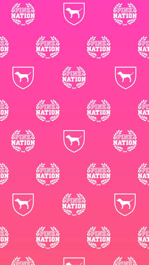A Pink Background With White Dog Logos Wallpaper