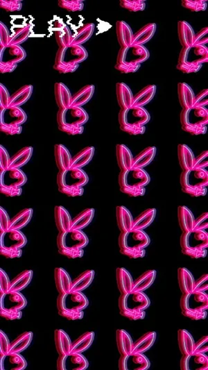 A Pink Bunny With A Pink Hat On A Black Background Wallpaper