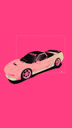 A Pink Car On A Pink Background Wallpaper
