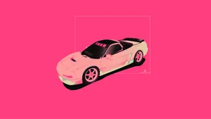 A Pink Car On A Pink Background Wallpaper
