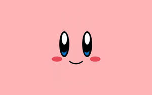 A Pink Face With Blue Eyes Wallpaper