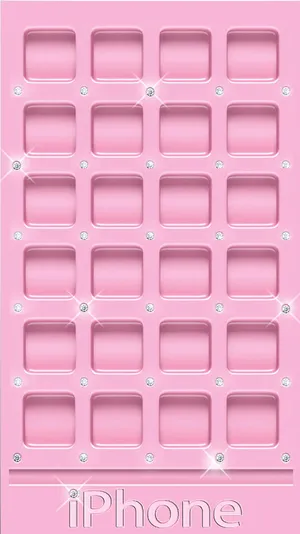 A Pink Iphone Case With A Lot Of Diamonds Wallpaper